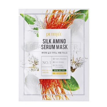 Маска для лица с протеинами шелка Petitfee Silk Amino Serum Mask